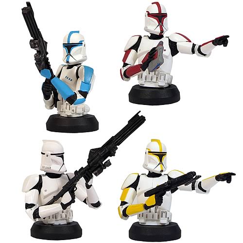 Star Wars Attack of the Clones Clone Trooper Bust-Ups 4-Pack